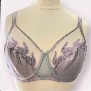 Wacoal 85121 36D Pale Purple Lavender Women's Feather Embroidery Underwire Bra